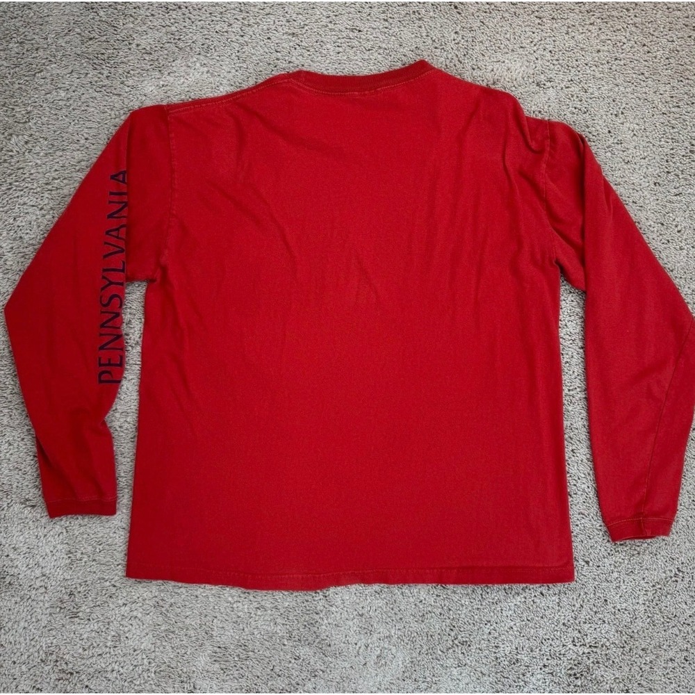 Philadelphia Pennsylvania Long Sleeve Chest Graphic T-Shirt Perrin Mens XL‎ Red - Picture 10 of 10